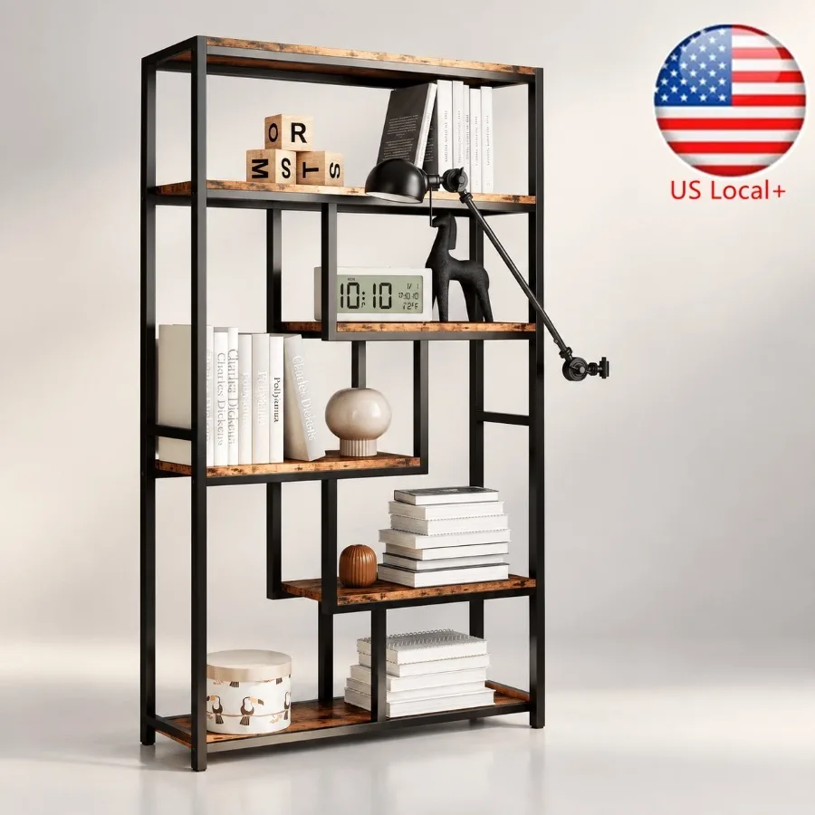 Bookshelf - Étagères à 6 niveaux, étagères industrielles