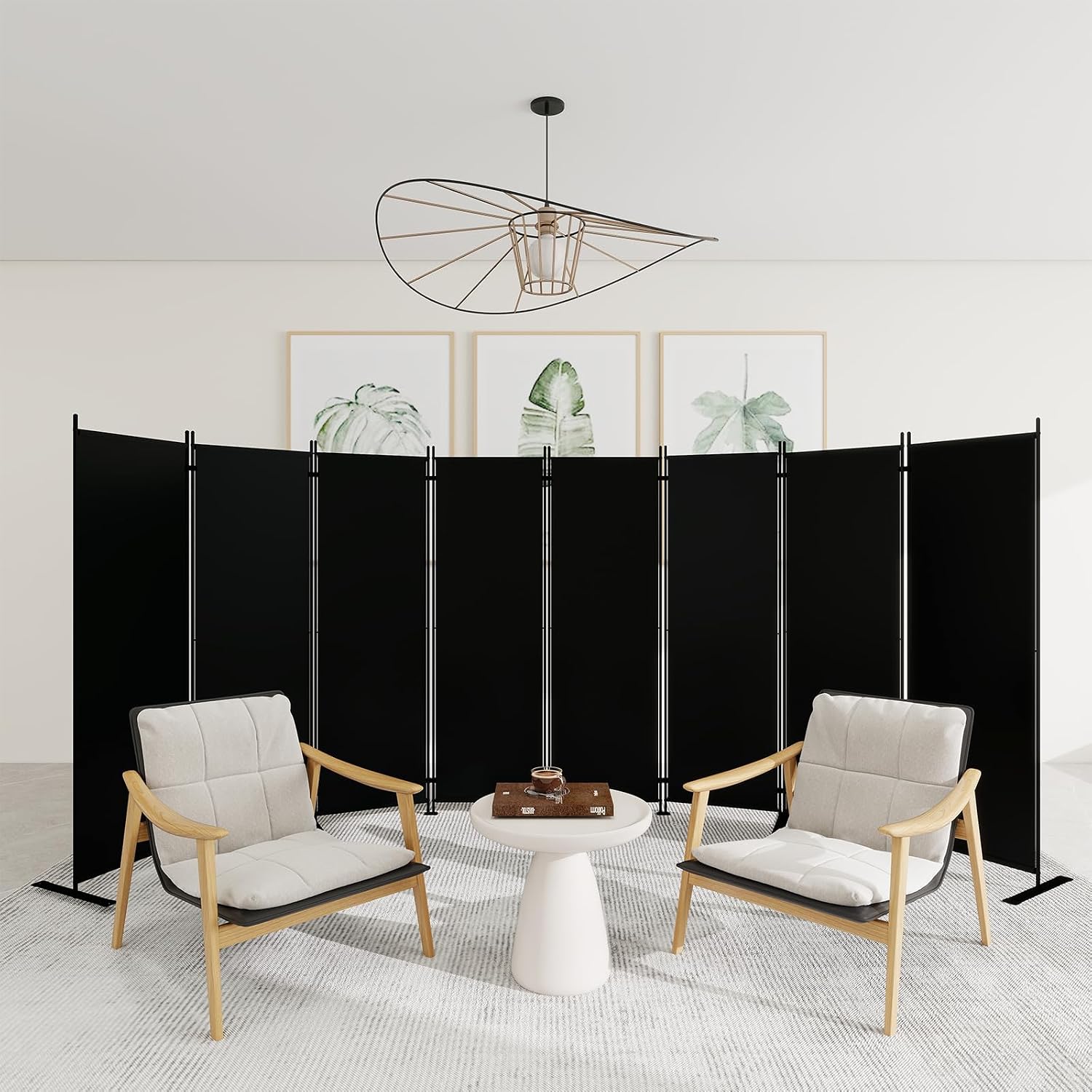 Partition Screen Divider - Paravent pliant à 8 panneaux, 1,8