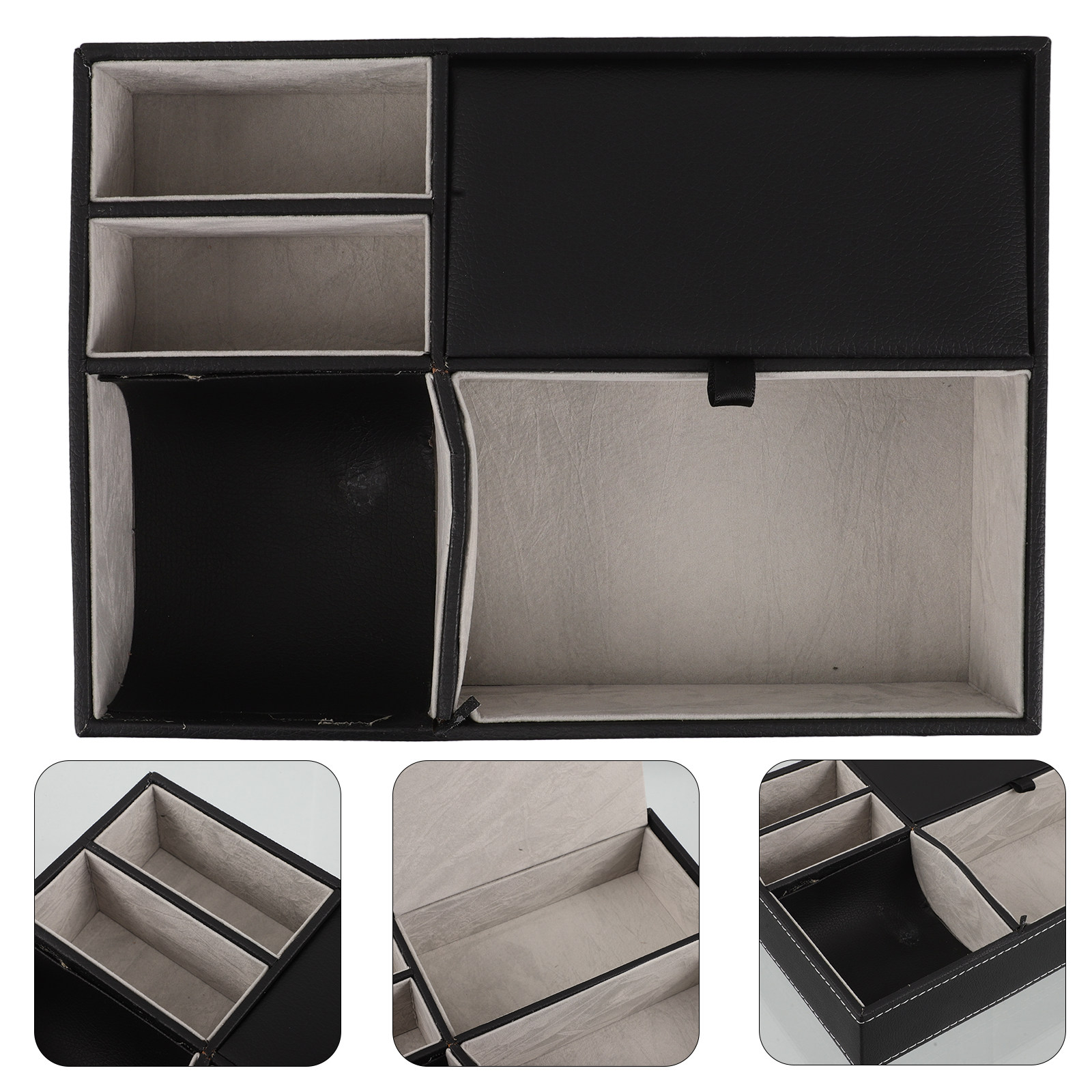 Desk Organizer - Plateau de bureau multifonctionnel en PU,