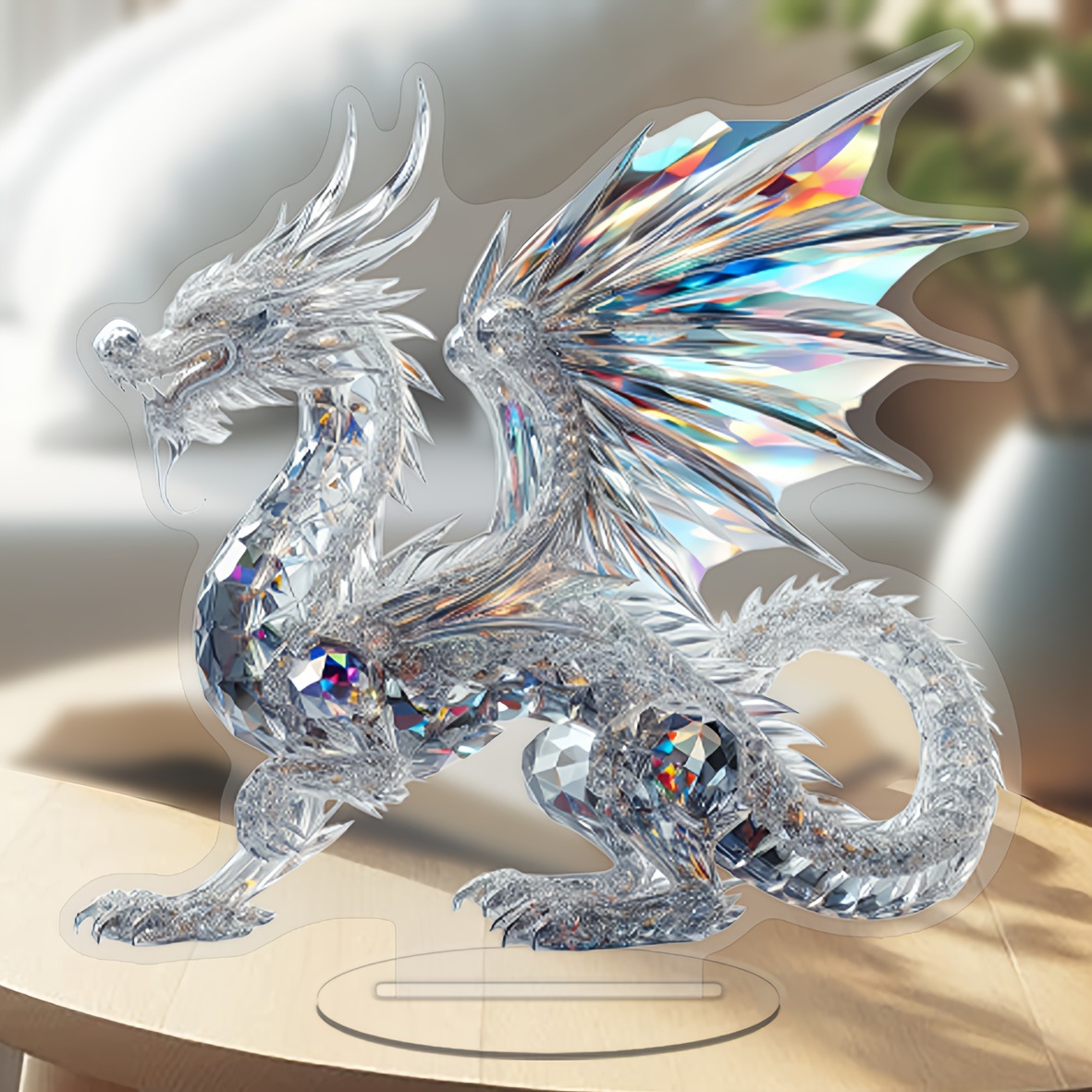 Statue de Dragon en cristal bl - Office Furniture Brands avis et prix