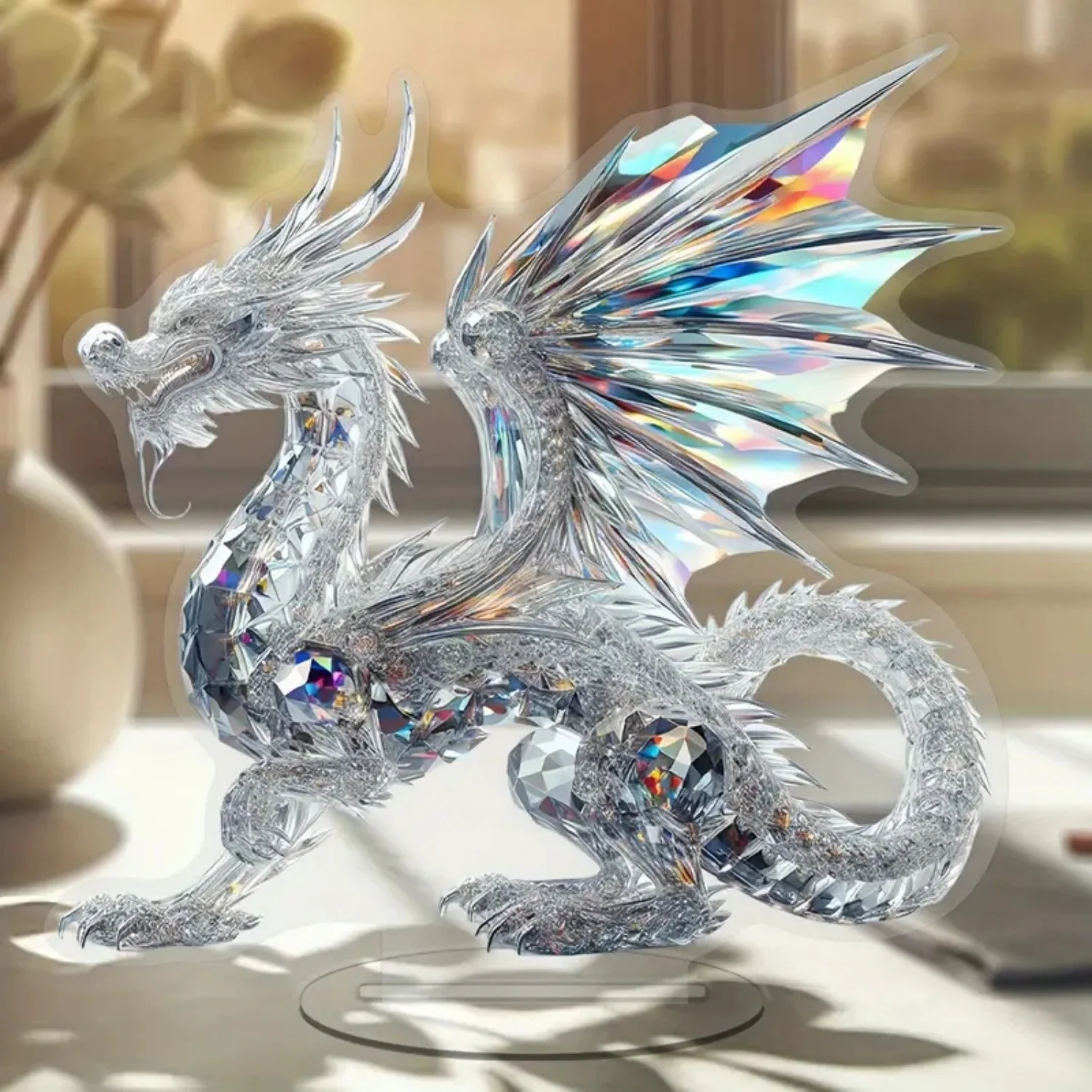 Statue de Dragon en cristal bl - Office Furniture Brands avis et prix