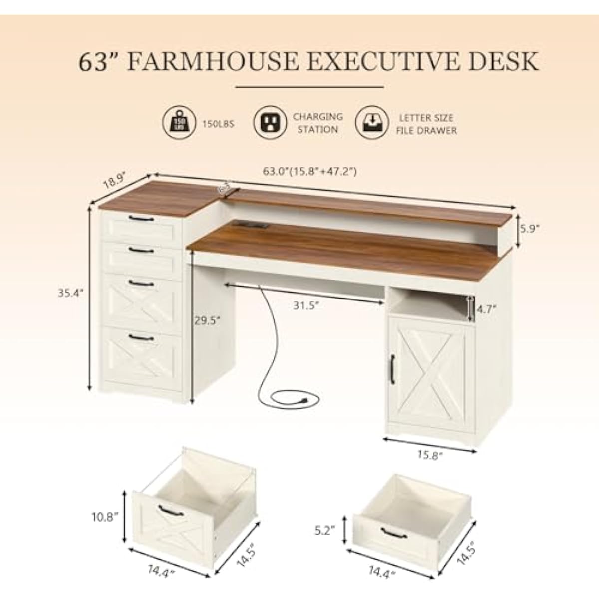 Bureau en bois composite blanc - Printer Stand avis et prix